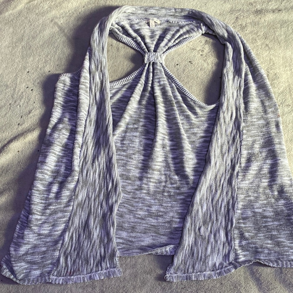 Gray cover cardigan, no sleeves